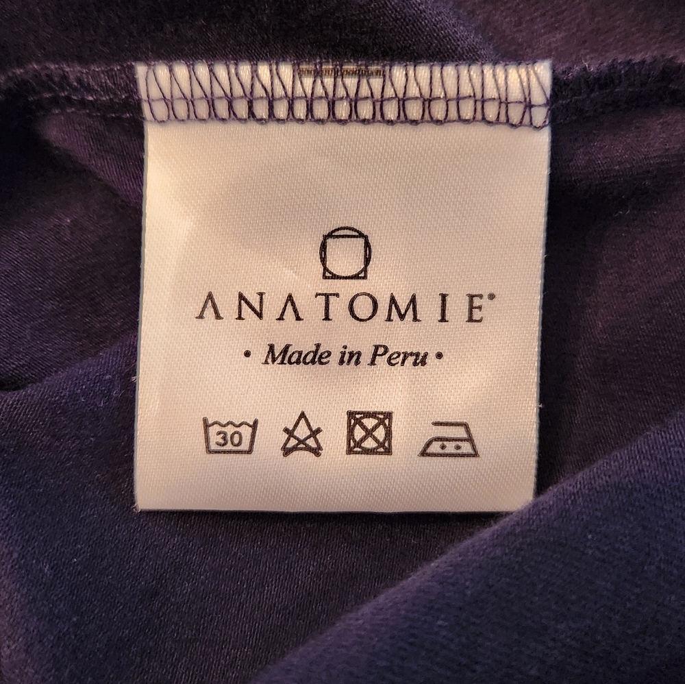 Anatomie Kim Mesh Sleeve Top in Pima Modal Blend Navy Size Small - Picture 6 of 8